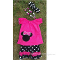 in stock girls minnie Capri set girls dark pink Capri sets girls boutique clothing with matching necklace and headband